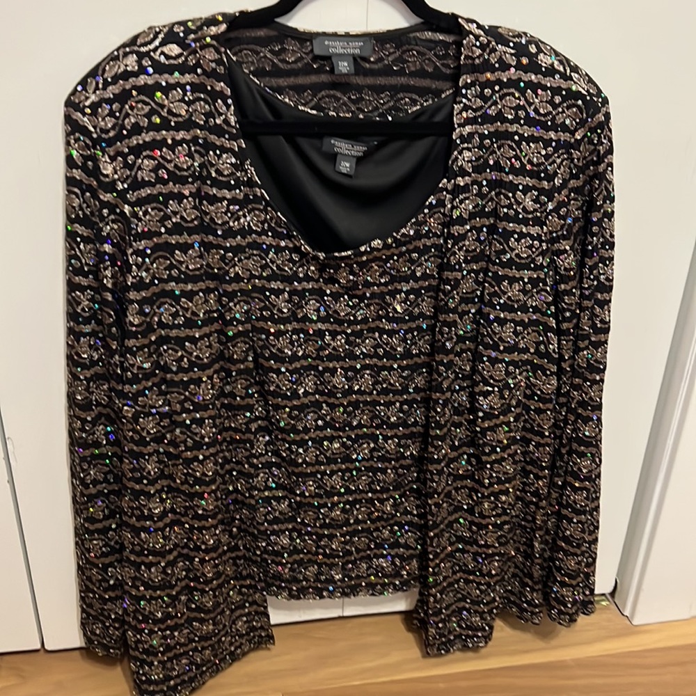 Dress Barn Collection, size 22W, sequined blazer and tank
